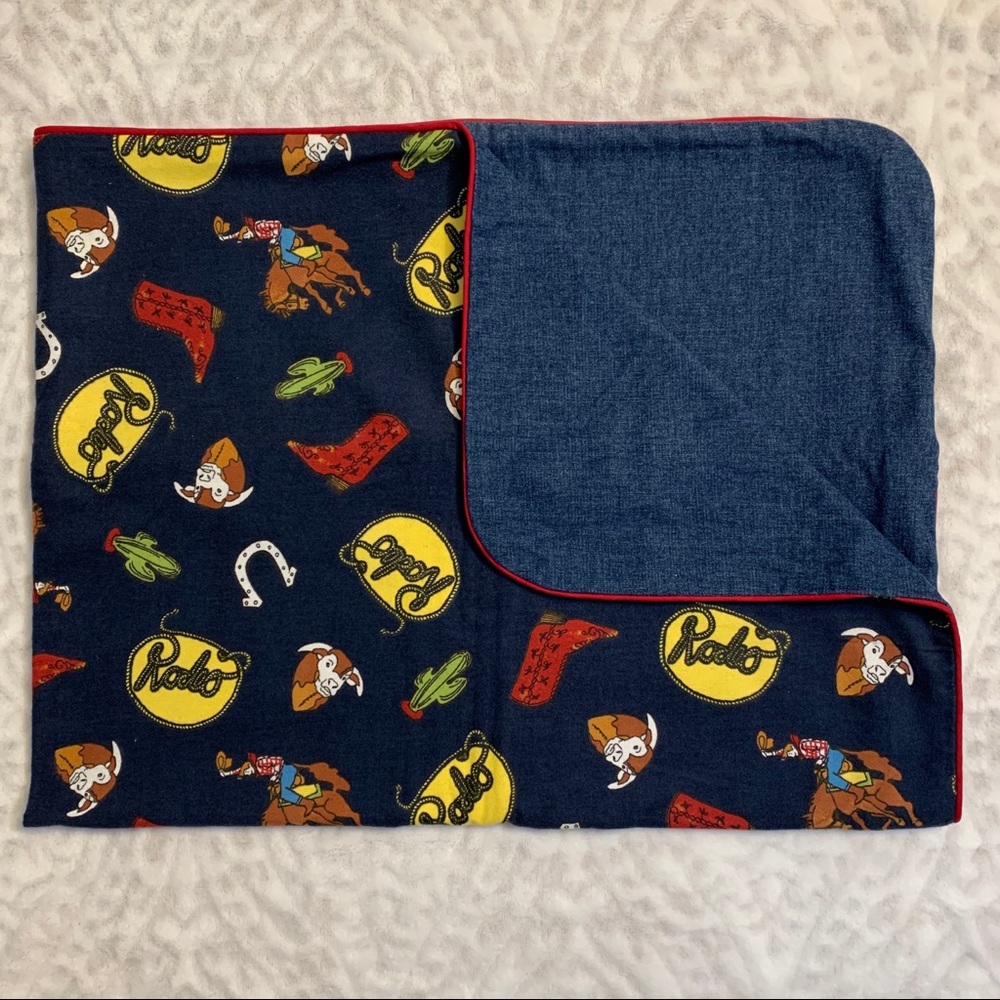 Cowboy rodeo team blanket baby/toddler